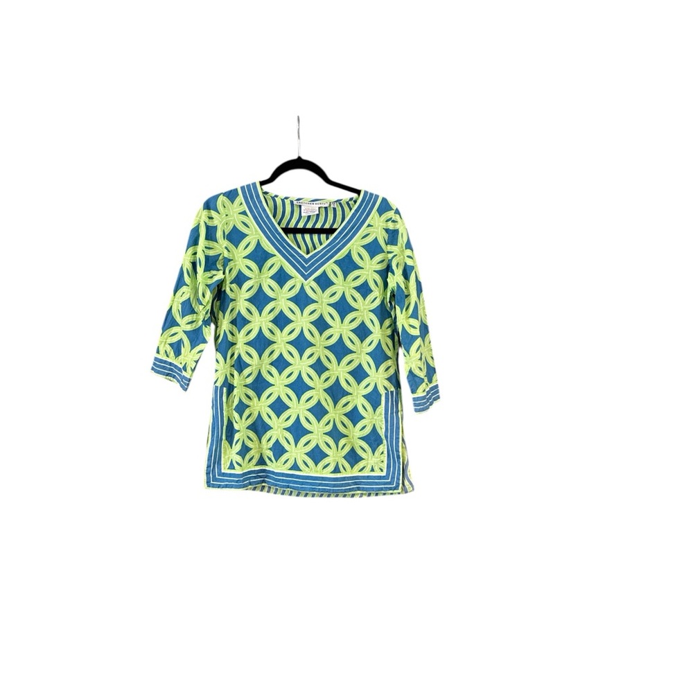 Gretchen Scott Designs Printed Tunic‎ Vibrant Geometric Patterned Top Size XS